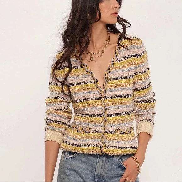 Heartloom Ivory and Pastel Striped Cardigan - Picture 6 of 6